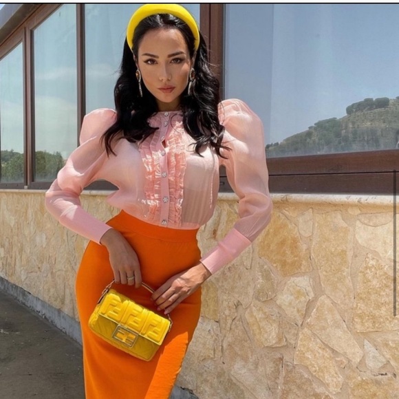 ZARA Knit Organza Jacket Pink - Picture 8 of 8